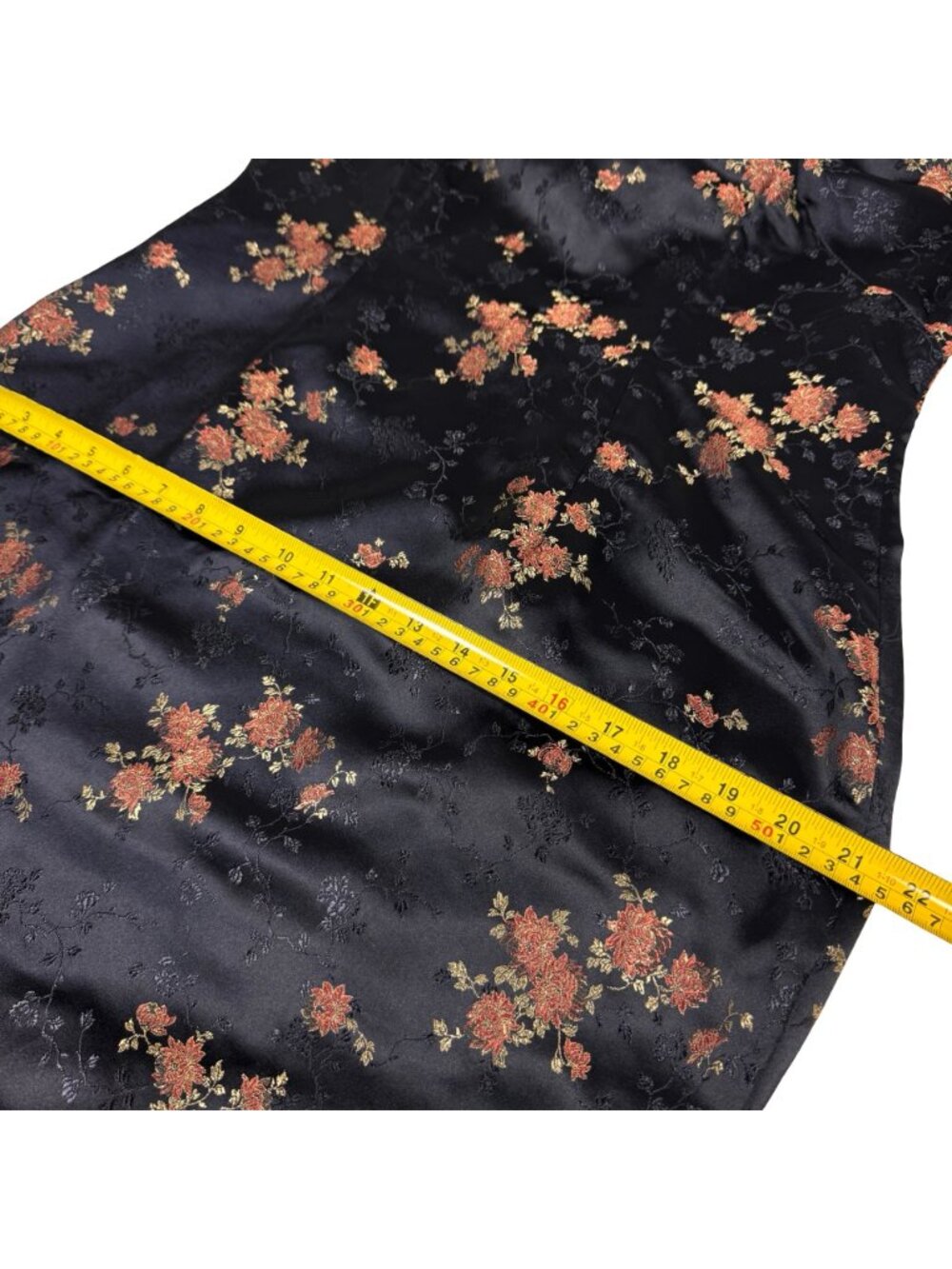 NWT Vintage 90s Salz Squirrel Cheongsam Maxi Dress Sz XL Satin Mandarin Asian - Picture 12 of 16